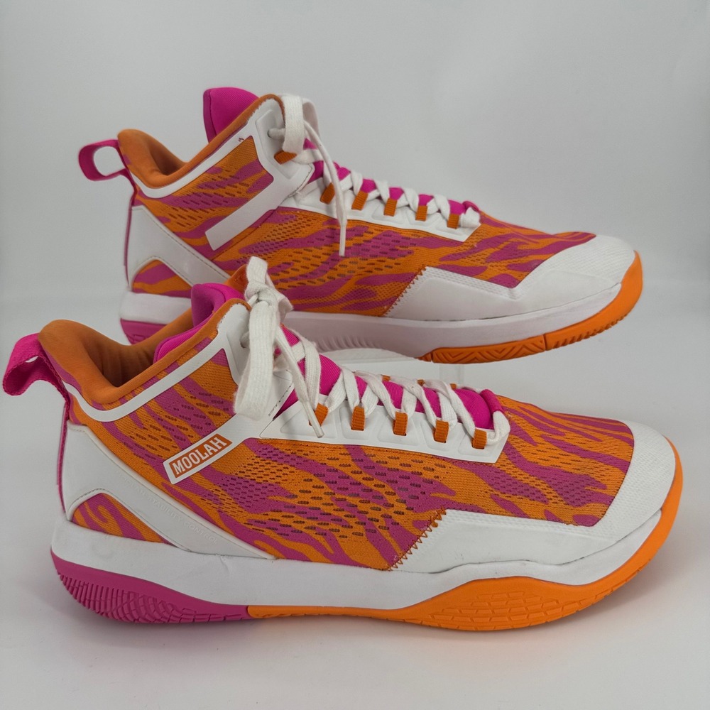 Moolah Kicks Neovolt Pro Basketball Shoes Womens 10 Orange Pink Zebra 213006011
